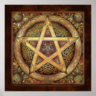 Golden Knotwork Pentacle Poster (22x22 inch)