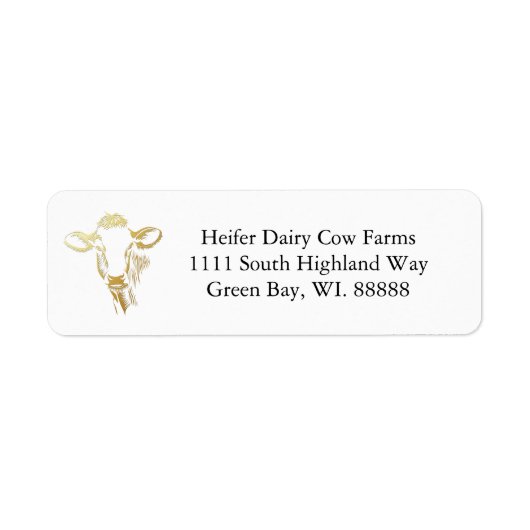 Golden Koe Head Etiket (Voorkant)