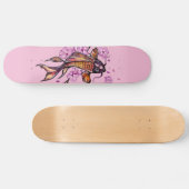 Golden Koi Carp en Roze bloesems Persoonlijk Skateboard (Horizontaal)