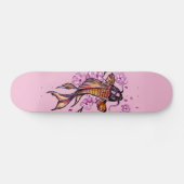 Golden Koi Carp en Roze bloesems Persoonlijk Skateboard (Horizontaal)