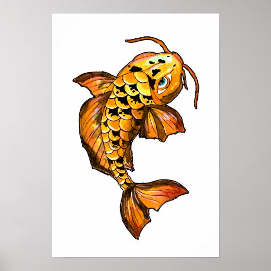 Golden Koi Carp Poster (Voorkant)