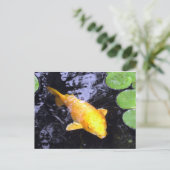 Golden Koi Fish Photo Briefkaart (Staand voorkant)
