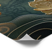 Golden Koi Fish Poster Art Print Wall Art (Hoek)