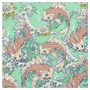 Golden Koi Fish Stof