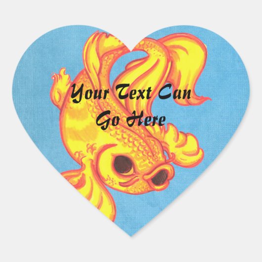 Golden Koi Heart Stickers (Voorkant)