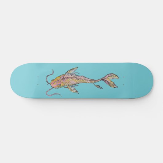 Golden Koi Waterverf Skateboard (Horizontaal)
