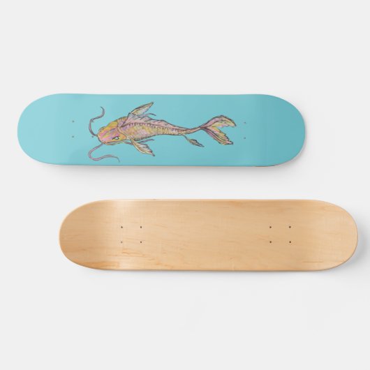 Golden Koi Waterverf Skateboard (Horizontaal)