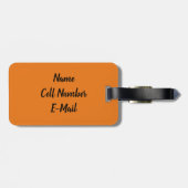 Golden Kokopelli-symbool met flute Oranje strepen Bagagelabel (Achterkant horizontaal)