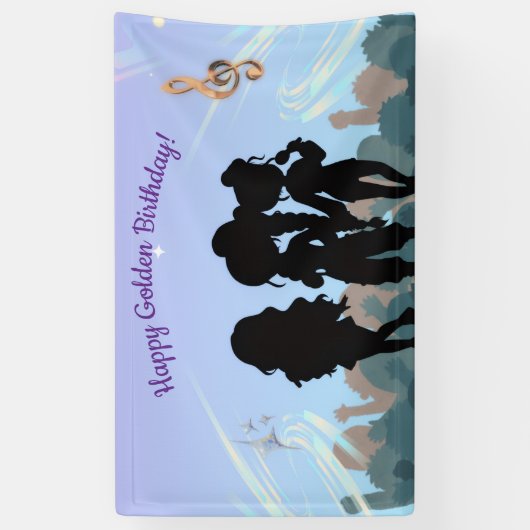 Golden KPOP birthday  Spandoek (Verticaal)