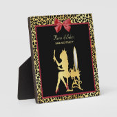 Golden kroonluipaard met rode haarzout fotoplaat (Voorkant)