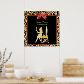 Golden kroonluipaard met rode haarzout poster (Keuken)