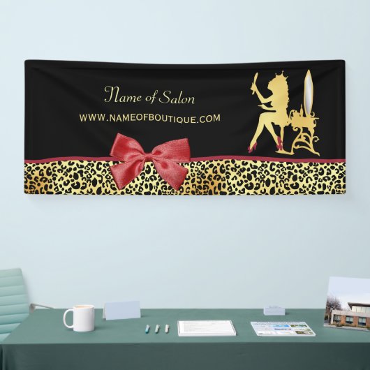 Golden kroonluipaard met rode haarzout spandoek (Beurs)