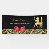 Golden kroonluipaard met rode haarzout spandoek (Horizontaal)