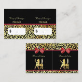 Golden kroonluipaard met rode haarzout visitekaartje (Voorkant / Achterkant)