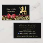 Golden kroonluipaard met rode haarzout visitekaartje (Voorkant / Achterkant)