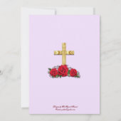 Golden Kruis met roodrozen katholiek Kaart (Achterkant)