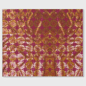 Golden kubist roos kerstpatroon cadeaupapier (Vlak)