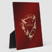 Golden kwaadwillige kersttekst in rood fotoplaat (Zijkant)