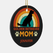 Golden Lab Dog Mom Sunset gepersonaliseerd Keramisch Ornament (Rechts)