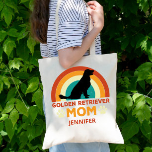 Golden Lab Dog Mom Sunset gepersonaliseerd Tote Bag