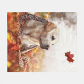 Golden Lab Fleece Blanket Deken (Voorkant (Horizontaal))
