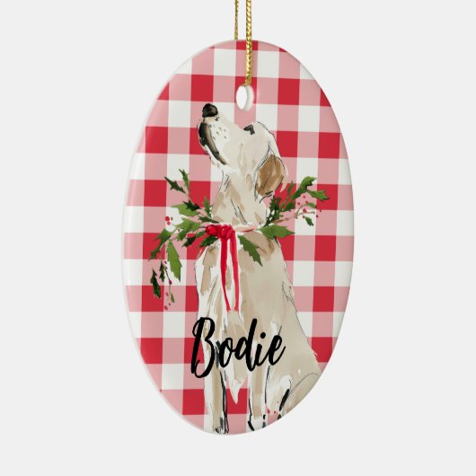 Golden Lab Kerstmis Keramisch Ornament (Rechts)