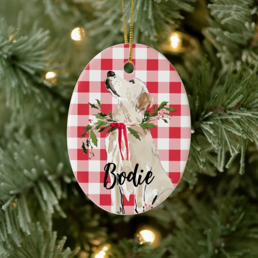 Golden Lab Kerstmis Keramisch Ornament (Boom)