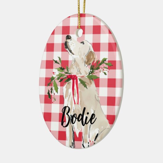 Golden Lab Kerstmis Keramisch Ornament (Links)