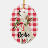Golden Lab Kerstmis Keramisch Ornament (Voorkant)