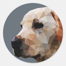 Golden Lab Low Polykunst Ronde Sticker