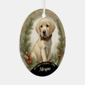 Golden Lab Puppy's eerste kerst Ornament (Voorkant Rechts)