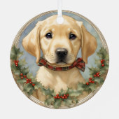 Golden Lab Puppy's eerste kerst Ornament (Achterkant)