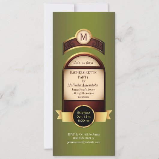 Golden Label Bachelorette uitnodiging (Voorkant)