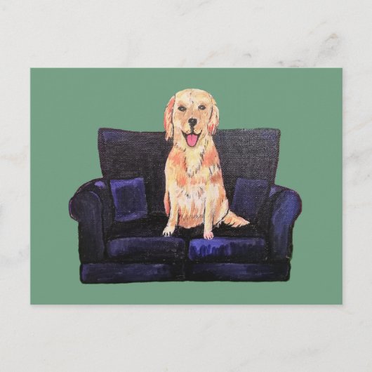 Golden Labrador briefkaart bedankt (Voorkant)