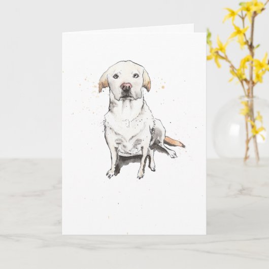 Golden Labrador doet een grappige hond van Birthda Kaart (Gele Bloem)