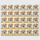 Golden Labrador gelukkige verjaardag schattig Cadeaupapier (Vlak)