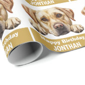 Golden Labrador gelukkige verjaardag schattig Cadeaupapier (Rol Hoek)