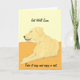 Golden Labrador Get well Soon Card Kaart