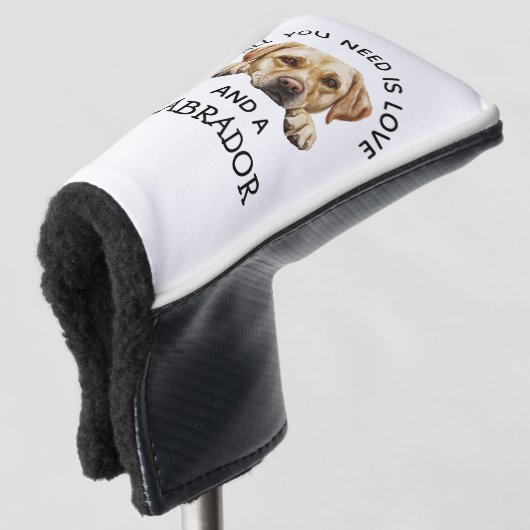 Golden Labrador Golfheadcover (3/4 voorkant)