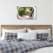 Golden Labrador in Rearview Mirror Canvas Afdruk (Insitu (Slaapkamer))