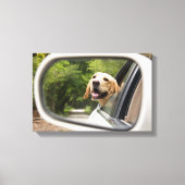 Golden Labrador in Rearview Mirror Canvas Afdruk (Voorkant)