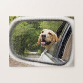 Golden Labrador in Rearview Mirror Legpuzzel (Horizontaal)