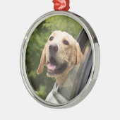 Golden Labrador in Rearview Mirror Metalen Ornament (Links)