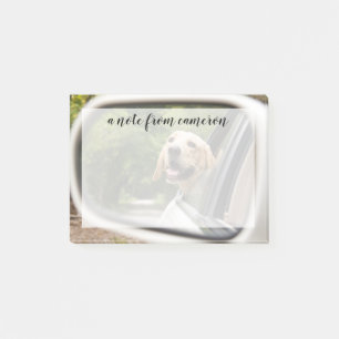 Golden Labrador in Rearview Mirror Post-it® Notes