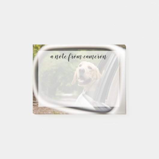 Golden Labrador in Rearview Mirror Post-it® Notes (Voorkant)