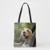Golden Labrador in Rearview Mirror Tote Bag (Voorkant)