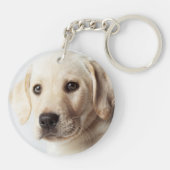 Golden Labrador Puppy Closeup Sleutelhanger (Achterkant)