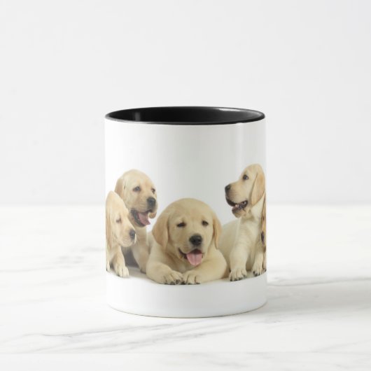 Golden Labrador Puppy Pile Mok (Midden)