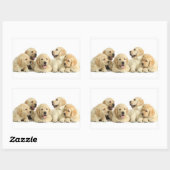 Golden Labrador Puppy Pile Rechthoekige Sticker (Vel)