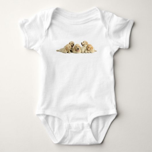 Golden Labrador Puppy Pile Romper (Voorkant)